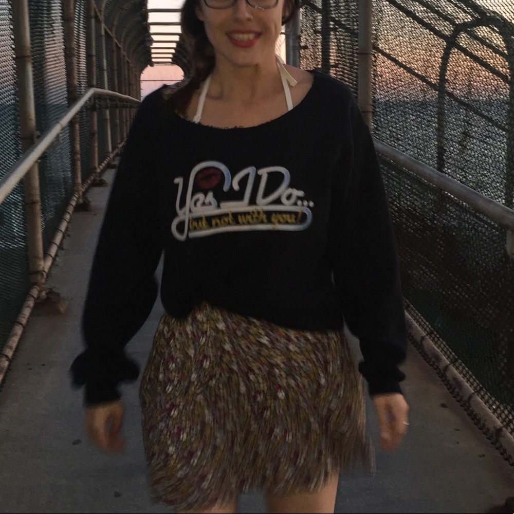 “Yes I Do, but not with you” Wide Neck Pullover